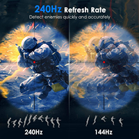 Monitor de Computadora para Juegos de 24.5 Pulgadas FHD 1080P 240Hz, IPS Rápido, 100% sRGB, 1MS, Compatible con Adaptive Sync, Soporte VESA de 75*75mm