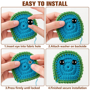 186 Piezas de <span class=keywords><strong>Ojos</strong></span> de Seguridad Grandes de 18-30 mm para Amigurumi, <span class=keywords><strong>Ojos</strong></span> de Plástico Negros para <span class=keywords><strong>Crochet</strong></span> con Arandelas para Animales de Peluche, Muñecas y Manualidades de <span class=keywords><strong>Crochet</strong></span> - Product Image 6