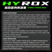 Ensembles complets d'appareils Hyrox incluant la machine Black Sled Push, le tapis de course Runway Turf, le multi-rack, le Airrower, le vélo d'air et d'autres appareils.