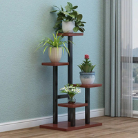 Étagères à plantes à plusieurs niveaux pour balcon, salon, jardin, support pour plantes, étagère à plantes en métal et bois à 3 niveaux pour plusieurs plantes