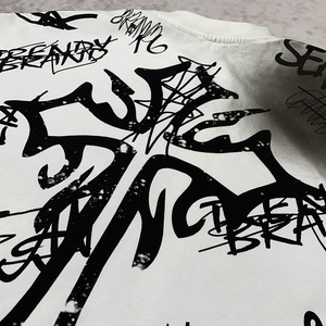 Mode poids lourd français éponge t-shirts Streetwear surdimensionné imprimé graphique T-shirts acide lavage à manches longues t-shirt pour hommes - Product Image 6