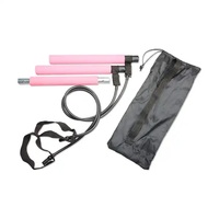 SKYHOPE Kit de barre de Pilates de yoga portable à 3 sections avec bandes de résistance