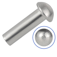 Rivet à frapper en acier inoxydable 304/316 couleur naturelle à tête cylindrique pour fixation de tôles métalliques/cuir et toile