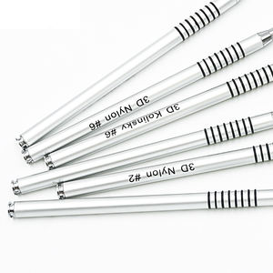 3 adet 2 #4 #6 # profesyonel gümüş Metal kolu Kolinsky ve naylon saç 3D tırnak boyama fırça seti Nail Art tasarım - Product Image 5