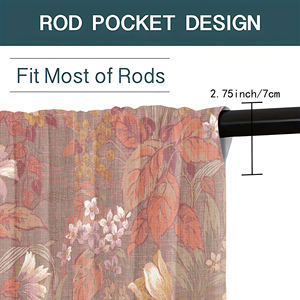 Cortinas Transparentes Florales Modernas y Elegantes en Rosa y Morado, Cortinas de Velo que Filtran la Luz de 90 g/m², 100 % Poliéster con Ojales - Product Image 4