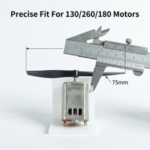 Hélice à aile fixe de 75 mm, rotation inversée, pales en plastique ABS noir, ouverture de 1,95 mm, <span class=keywords><strong>moteur</strong></span> DC, pièces de jouet éducatif STEM DIY - Product Image 2