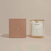 Mescente rose mèche en bois bougie parfumée label privé coffret cadeau de luxe