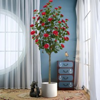 Arbre de Camélia Bonsaï en Plastique Personnalisé pour Intérieur/Extérieur, Plante Artificielle pour Décoration d'Hôtel et de Maison, Plante à Feuilles Persistantes pour Remise de Diplôme et Nouvel An