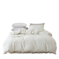 Parure de lit en coton peigné 40S, style européen, certifiée Oeko-Tex, imprimé rayé minimaliste, décoration de chambre, Cal King 183x213cm, plusieurs tailles disponibles