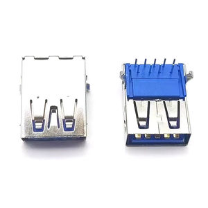 USB3.0 Enchufe hembra Ángulo recto DlP Plástico azul 9P - Product Image 1