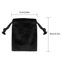 Sacs en velours néerlandais noir avec cordon de serrage, 5x7cm, 7x9cm, 8x10cm, 9x12cm, 10x14cm, 13x18mm, pour bijoux, cadeaux, présentation et emballage