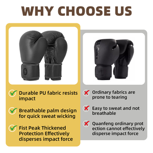 Sarung Tinju Kulit Premium Profesional Berkualitas Tinggi untuk Latihan, Anti Lembab, Pegangan Tangan Anti Selip dengan Perekat <span class=keywords><strong>Hook</strong></span> <span class=keywords><strong>Loop</strong></span> - Product Image 4