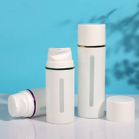 Flacon pompe sans air avec fenêtre transparente, anneau coloré, multi-capacités, emballage sous vide en PP pour lotion et sérum, usine OEM ODM