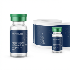 Professional Custom Peptide Vial <b>Labels</b> with Scientific Molecular Branding, <b>Waterproof</b> & UV-Resistant Synthetic MaterialCustom - Product Image 1