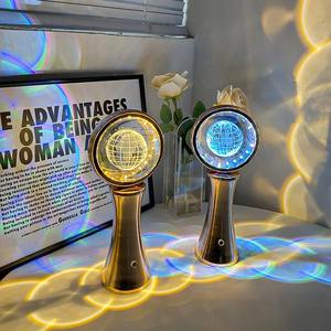 Crystal Globe Projector <b>Table</b> Lamp LED <b>USB</b> Rechargeable Night Light <b>Bedside</b> Bar Cafe Atmosphere Light Home Decor Bedroom Lamp - Product Image 1