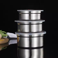 Gemakkelijk te reinigen gepolijste roestvrijstalen lunchbox van PP, verwarmbaar, milieuvriendelijk, voor thuis, fruit- en groentebewaring, korte reizen