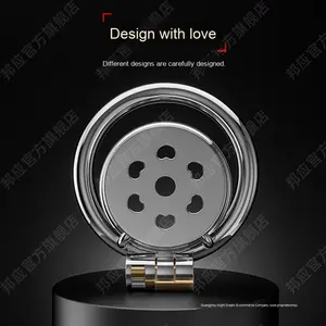 Ультракомпактный плоский замок целомудрия в форме птичьей клетки, возбуждающая SM-игрушка для мужчин, для тренировки CB-замка, с изогнутым кольцевым замком-фиксатором, дилдо для сдерживания - Product Image 4