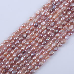 Promotion Collier de perles naturelles de Zhuji 3-4mm, petites perles baroques à trou droit, semi-finies, double face, légèrement nacrées, couleurs blanc et rose, pour DIY - Product Image 3