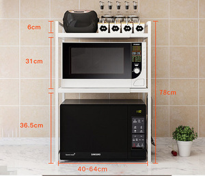 Su e giù per il Design di regolazione telescopica sinistra e destra cucina cremagliera forno a microonde impilabile e retrattile ripiano di stoccaggio - Product Image 5
