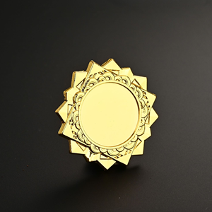 促销低价金属方形空白徽章定制环氧贴纸紫外印刷标志升华金银翻领别针胸针 - Product Image 6