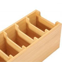 Organisateur de ceinture en bois moderne personnalisé avec 6 compartiments, porte-placard en bambou et porte-cravates, boîte à finition laquée pour le rangement de la ceinture