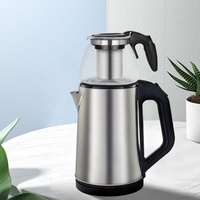 Samovar électrique en acier inoxydable grande capacité 1,8L+0,8L, puissance 1500W, pour la maison et la cuisine, bouilloire et pot à thé automatiques