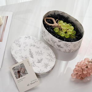 Boîte cadeau elliptique artisanale de qualité supérieure en papier kraft recyclé pour les marques durables - Product Image 2