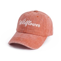 Casquette de baseball à 6 panneaux non structurée en coton lavé de haute qualité, personnalisable en gros, broderie, casquette de papa
