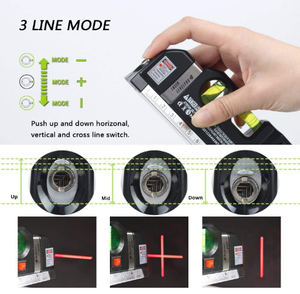 Nivel láser multiusos para fotos colgantes, láseres de línea de niveles de espíritu de TV, regla ajustable de cinta métrica de 8 pies - Product Image 3
