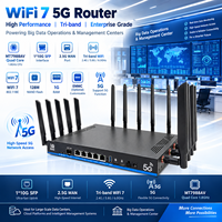 Routeur 5G ODM pour Ville Intelligente avec Emplacement pour Carte SIM, Modem 5G X75 Débloqué DDR4 1 Go, WiFi 7, WAN 2.5G, SFP 10G, Tri-Bande, Double SIM, VPN
