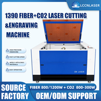 Machine de découpe/gravure laser CO2 et fibre LCCN 2-en-1 pour métaux/non-métaux (cuivre, aluminium) refroidie par air/eau