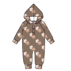 D-Fb-2 Mono con Capucha y Cremallera Personalizado con Botones, Primavera, 230g, Algodón/Bambú, Pijama para Bebés - Product Image 5
