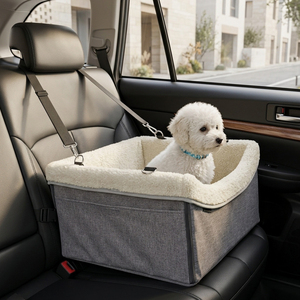 Siège auto pour chien, siège auto portable pour chien, transporteur de voyage avec ceinture de sécurité pour animaux de compagnie jusqu'à 24 lb - Product Image 1