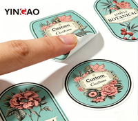 Etiquetas Adhesivas Personalizadas con Diseño Floral Vintage para Perfumes, Aceites Esenciales, Envases de Cosméticos y Botellas de Champú