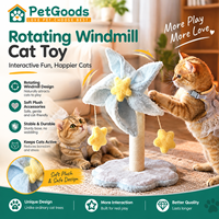 Poteau à gratter pour chat en forme de moulin à vent, en peluche et sisal, avec boule de jeu pour chat, style mignon