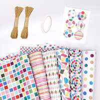 Papier d'emballage cadeau d'anniversaire épais imprimé sur mesure, rouleau décoratif recyclable haut de gamme pour fête, acceptation OEM