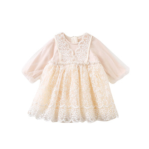 Vestido de <span class=keywords><strong>Princesa</strong></span> Coreano para Niñas, Primavera-Otoño 2026, Vestido Bordado Suave de Manga Larga para el Primer Cumpleaños de Bebés - Product Image 5