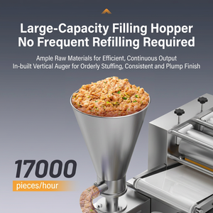 Vertical Automatic Dumpling Filling Machine Press Roll And Auger For Even Stuffing Commercial Dumpling Forming Equipment - Product Image 2