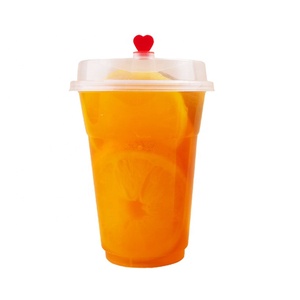Cups Plastic Cup Separate Coverplastic Disposable Custom Boba Cups Crystal Clear PET Plastic Cold Cup Custom LOGO Take-away Cup