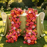 DKB – Nouvelle rangée de fleurs artificielles en soie, effet toucher réel, pour décoration de mariage, vente en gros, chemin de table floral pour événements nuptiaux