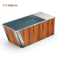 Baignoire de trempage à froid autoportante en acier inoxydable 304 avec isolation, baignoire spa personnalisée