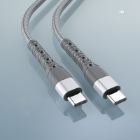 Cable DE DATOS Pd 65W USB C a tipo C, Cable de datos de teléfono móvil de carga súper rápida, interfaz trenzada de nailon, Cable blanco para teléfono móvil