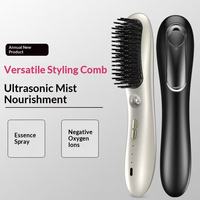 Peigne lissant sans fil à ions négatifs avec huile essentielle et fonction de double charge - Appareil portable