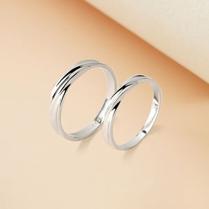 Непоколебимая любовь минималистская 925 Серебряное обещание Eings влюбленных Mobius полосатая Пара кольца подарок на день Святого Валентина прекрасные украшения - Product Image 3