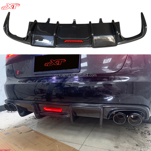 Lèvre de becquet en Fiber de carbone de Style KB avec lumière LED pour <span class=keywords><strong>Audi</strong></span> <span class=keywords><strong>A6</strong></span> C7 diffuseur de pare-chocs arrière Bodykit 2012-2015 - Product Image 1