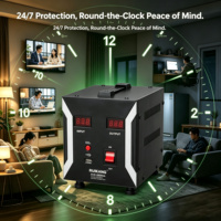 Stabilisateur de tension monophasé CA 500VA-5000VA à prix d'usine, affichage LCD, régulateur de tension automatique 220V, protection contre les surtensions USB, CE