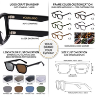 Lbashades OM33318 Monture de Lunettes Carrée Classique Rétro en Acétate de Haute Qualité pour Femmes et Hommes, Monture de Lunettes de Créateur avec Logo Personnalisé 2027