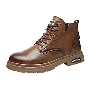 Best factory price Brown/Black color middle cut men work boots