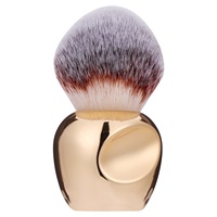 Pinceau Kabuki Anglé BS-MALL avec Logo Personnalisé, Manche Doré, Synthétique, Haute Densité, Végan, pour Contour et Bronzer