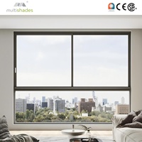Fenêtre coulissante à joint invisible en aluminium à rupture de pont thermique, double vitrage Low-E, certifiée NFRC pour zones climatiques pluvieuses